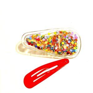 Gift Ideas Cute Hair Clips Red Snap Clip Confetti Shaker Set Barrette Women Girl